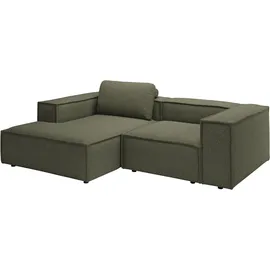 Home Affaire Ecksofa HOME AFFAIRE "Watertown, kompakte L-Form, 246 cm breite für kleinere Räume", grün, B:246cm H:68cm T:171cm, 96% Polyester, 4% Nylon, Sofas, Ecksofa, modernes Ecksofa mit Feincordbezug, platzsparend & bequem