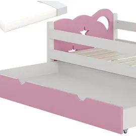 VitaliSpa Kinderbett Jessica 80 x 160 cm Spanplatte rosa/weiß