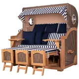 Mr. Deko bene living Strandkorb Komplettset Ammersee Grande XXL Teak PE grau Modell 518