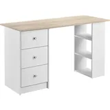 [en.casa] Schreibtisch Lemberg Weiß / Eiche