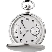 Regent Taschenuhr Regent Herren Taschenuhr Analog Gehäuse, (Analoguhr, Analoguhr), Herren Taschenuhr rund, extra groß (ca. 50mm), Edelstahl, Elegant silberfarben