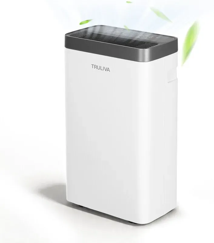 TRULIVA Luftentfeuchter für Zuhause, für ca. 32 m2, 24-Stunden-Timer, automatische Abtauung, Wäschetrocknung, kontinuierliche Abwasserabfuhr, ideal für feuchte Wohnungen und Apartments, AP10-2012EE