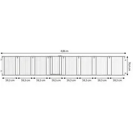 dehner lieblinge Hundezaun Bradley Laufstall für Welpen 71-486 x 64 cm Weiß