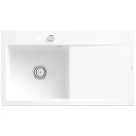 Villeroy & Boch Subway Style 50 links Einbauspüle keramik snow white Excenterbetätigung 900 x 510 mm