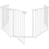 Clanmacy Kamingitter Kaminschutzgitter Absperrgitter Treppe Türschutzgitter 5x Schwarz/Weiß weiß