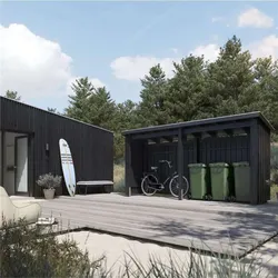 PLUS Nordic Multi Gartenhaus 4,7 m2 - 2 Module offen m. Dachpappe / Aluleisten