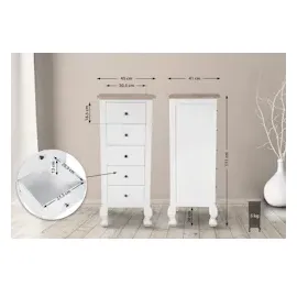 CLP Kommode Kora natura/weiß