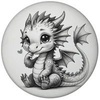 Speecheese Niedlicher Drache Magnet mit Flaschenöffner rund Bezaubernder süßer