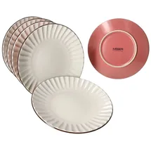 Mäser Frühstücksteller OSITA 6er Set rosa/weiß
