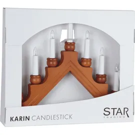Star Trading Star Fensterleuchter Karin-7", 7-flammig Material: Holz, klare Birnchen 35 x 42 cm,Vierfarb-Karton, braun