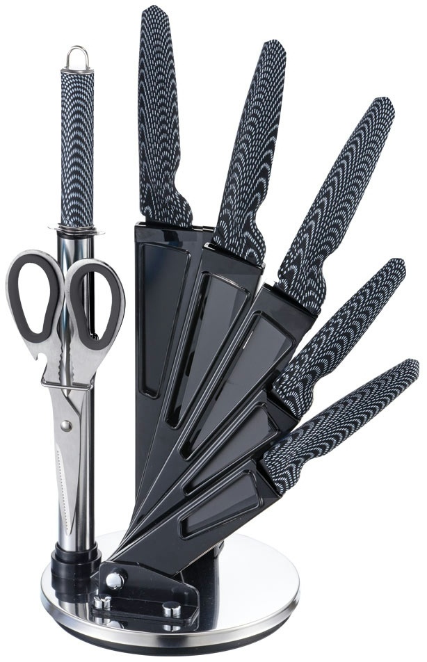 Michelino 8-teiliges Profi Messer-Set Messerblock sehr hochwertiges Messer Küchenmesser Carbon