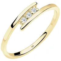 Elli DIAMONDS Verlobungsring Trio Diamant 0.045 ct. 375 Gelbgold Ringe Damen