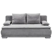 ed exciting design Schlafsofa grau mit Bettkasten Dauerschläfer Federkern 208 cm Rücken echt, Kinder - 2 Armlehnenkissen