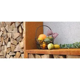 unityshops / firma doris krendl e.u. Kaminholzregal Stahl 118 x 118 x 35 cm Edelrost