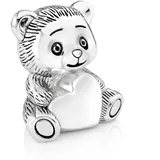 Zilverstad 6757261 Spardose Bär mit Herz anlaufgeschützt 8 x 7 x 12 cm, versilbert