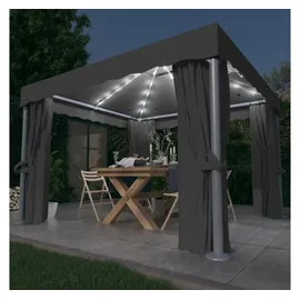 vidaXL Pavillon 3 x 3 m inkl. Vorhänge Anthrazit