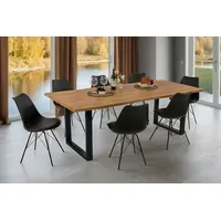 Möbelliebling Esstisch Baumkante Holz-Optik Wildeiche 220 x 100 U-Gestell
