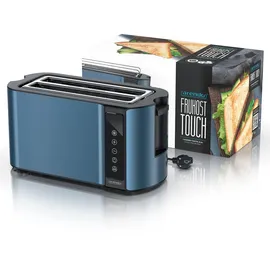 Arendo Toaster Edelstahl, mit Brötchenaufsatz, Display - Touch, wärmeisoliert, verschiedene Schlitze