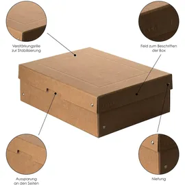Falken Pure Aufbewahrungsbox 24 x 32 x 10 cm 10-tlg. braun