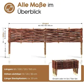 BooGardi Beeteinfassung 60 x 20 cm 1 Stück Braun