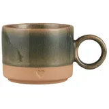 ib laursen Keramik Tasse mit Henkel Heart, 290 ml, grün