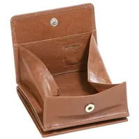 LEAS Wiener-Schachtel im Ausweis-Format mit großer Kleingeldschütte, Echt-Leder, cognac Special Edition