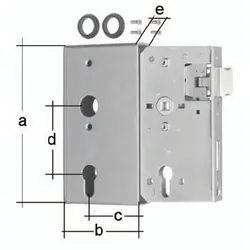 Gah Schlosskasten DIN L/R Maß A172xB94xC60mm Maß E 30mm Dornm.60mm
