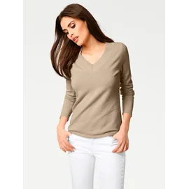 Heine V-Pullover Beige 38