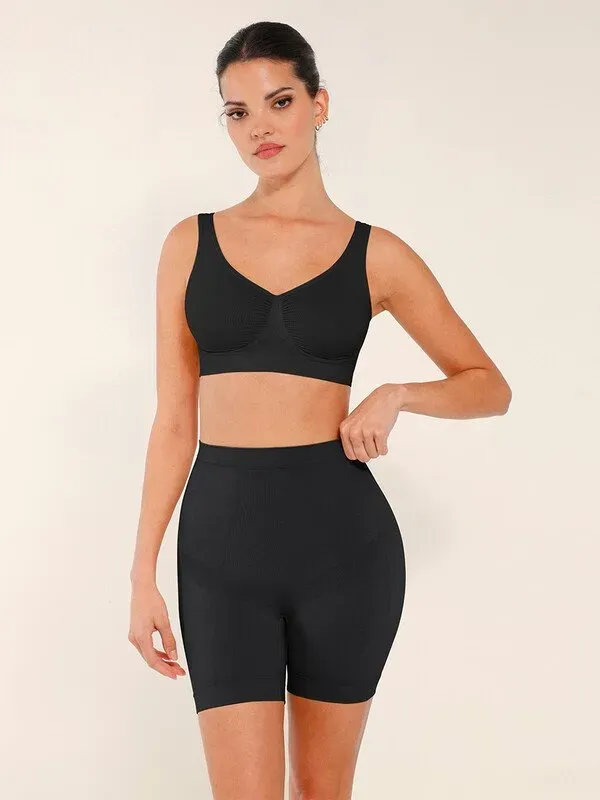 Feelingirl Nahtlose, komfortable, tailleintypische Shaping-Pants mit Bauchkontrolle, XL/XXL, Schwarz