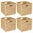 HMF Aufbewahrungskorb geflochten aus Wasserhyazinthe 32 x 34,5 x 32 cm beige