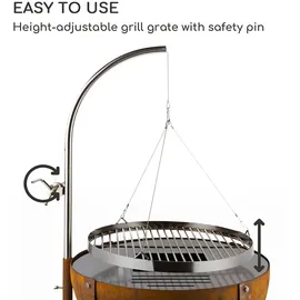 Blumfeldt Fire Globe Feuerschale mit Grill, 60cm, Stahl Rost