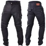Trilobite Acid Scrambler Doublelayer Motorrad Jeans, schwarz, 36/32