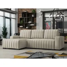 Mirjan24 Ecksofa mit Bettkasten und Schlaffunktion, L-Form Sofa (Farbe: Manila 02, Seite: Links)