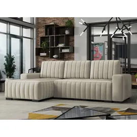 Mirjan24 Ecksofa mit Bettkasten und Schlaffunktion, L-Form Sofa (Farbe: Manila 02, Seite: Links)