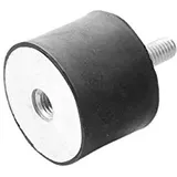 Maschinenfuß Möbelfuß Gummi-Metall-Element mit einseitigem Gewindebolzen und einseitigem Innengewinde Diverse Größen TypB (M10 x 28, 70 x 50)