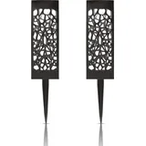 bc-agentur LED Solar Stecklampe für Außen ( 2er Pack ), wetterfest IP44 spritzwassergeschützt, 28,5 cm Gartenleuchte mit Erdspieß, Beleuchtung für Terrasse