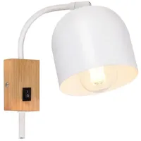 ZMH Wandleuchte innen Holz Wandlampe Vintage Retro mit Schalter