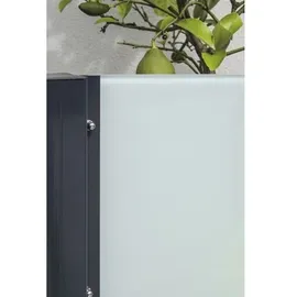 BM Massivholz Abschlusselement Zaun 103 x 180/120 cm Creme/Glas