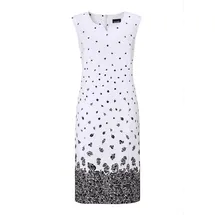 GOLDNER Etuikleid Midi Blumenprint Schwarz/Weiß 40