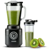 Bourgini Power Blender 1.75L- Standmixer Glas - 1000 Watt - Mixer Smoothie maker - Blender to go mit 700ml Becher