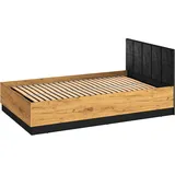Einzel Bettgestell Colt 120x200cm schwarz Craft Gold Eiche Metalllattenrahmen