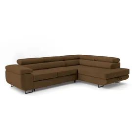 storez24 Eckcouch Textil 3-Sitzer Braun