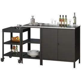 casa.pro Standregal Schrank und Servierwagen 0 x 0 x 0 cm Schwarz