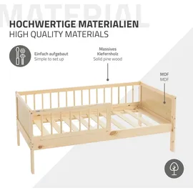 ML-Design Kinderbett ML-Design 70 x 140 cm Massivholz natur