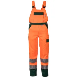 Planam Warnschutz Latzhose orange/grün