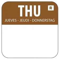 HYGIPLAS Vogue Farbcode Sticker Donnerstag Braun (1000 Stück)