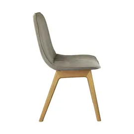Andas Esszimmerstuhl "Ramon", grau trelew 9502, eiche natur, B:45cm H:91cm T:57cm, Massivholz, Polyester, Sperrholz, Stühle, Esszimmerstuhl, mit Massivholzbeinen, verschiedene Stoffe