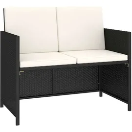 vidaXL Garten-Essgruppe mit Auflagen Polyrattan 6-tlg. schwarz
