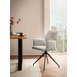 SalesFever Armlehnstuhl mit 180° Drehfunktion | Hellgrau/Schwarz - 368558