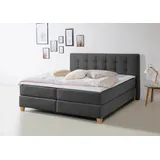 Home Affaire Boxspringbett HOME AFFAIRE "Moulay", grau (anthrazit), B:174cm L:211cm, Komplettbetten, Boxspringbett, inkl. Topper, in 3 Härtegraden, TFK auch in Härtegrad 4